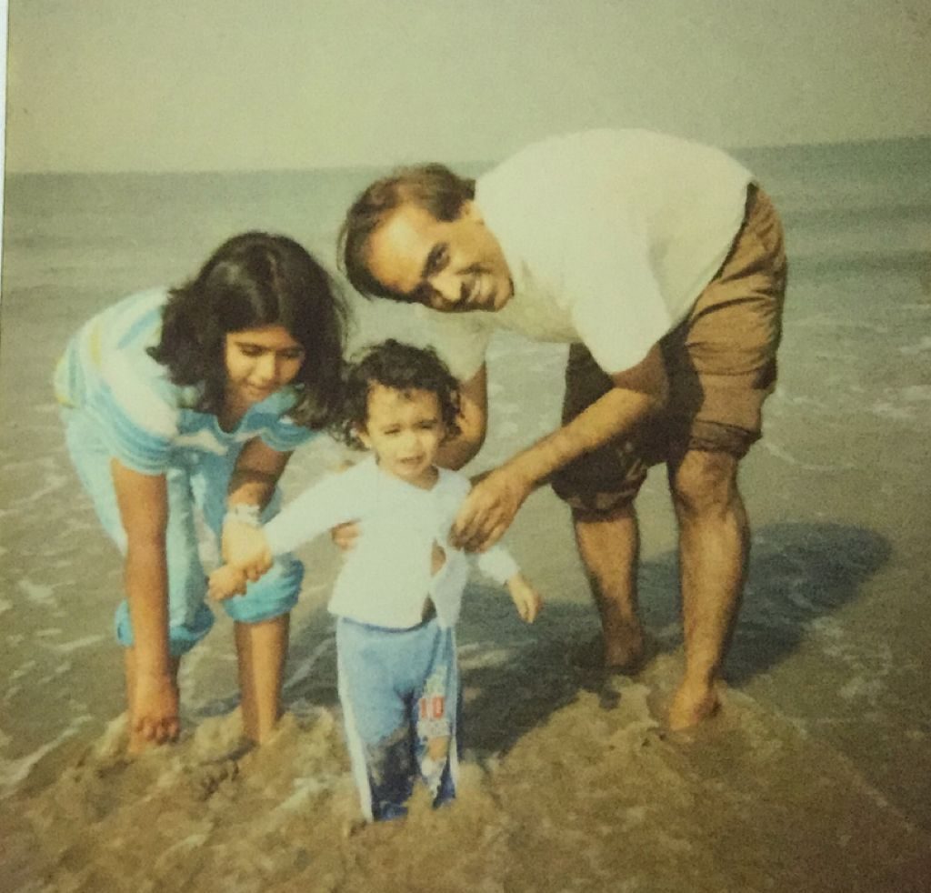 An old family photograph at the beach